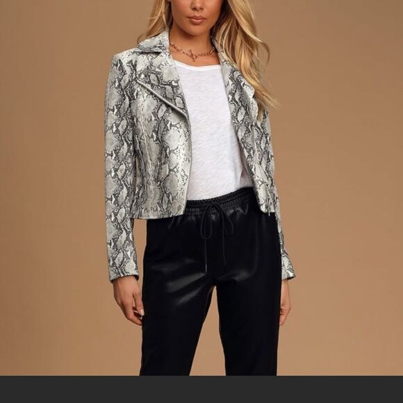 Cupcakes and CashmereBeatrix Snake Moto Jacket NWT - Picture 1 of 8